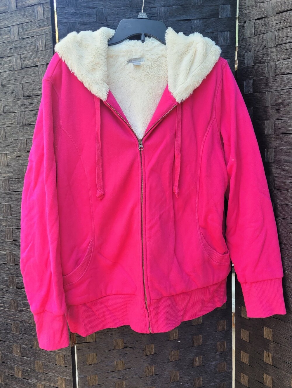 VIntage Old Navy Pink Cream Faux Sherpa Jacket